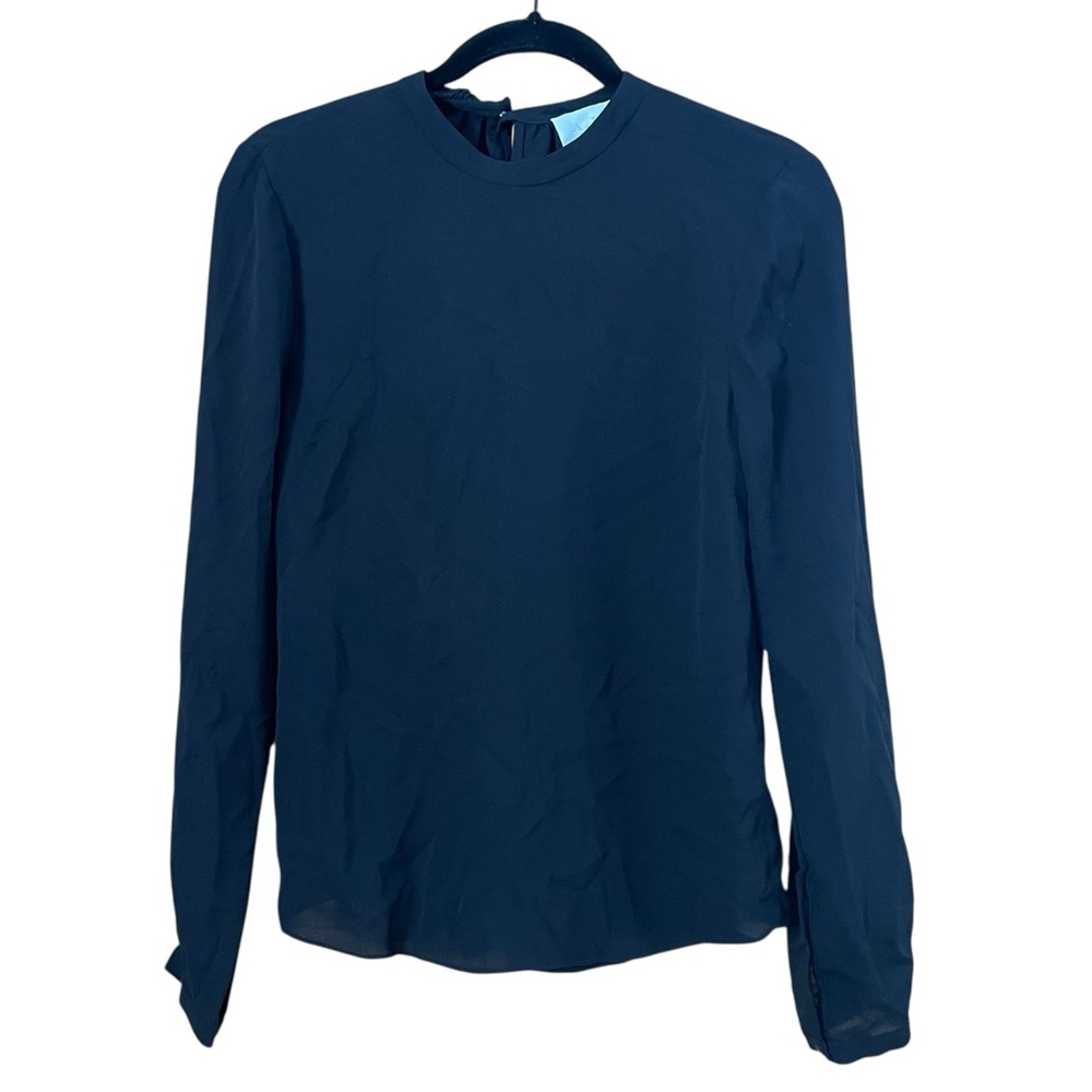 A.L.C. Black Long-Sleeve Silk Blouse